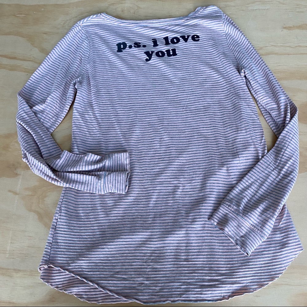 Junk Food Striped ps I love you Top Size Small
